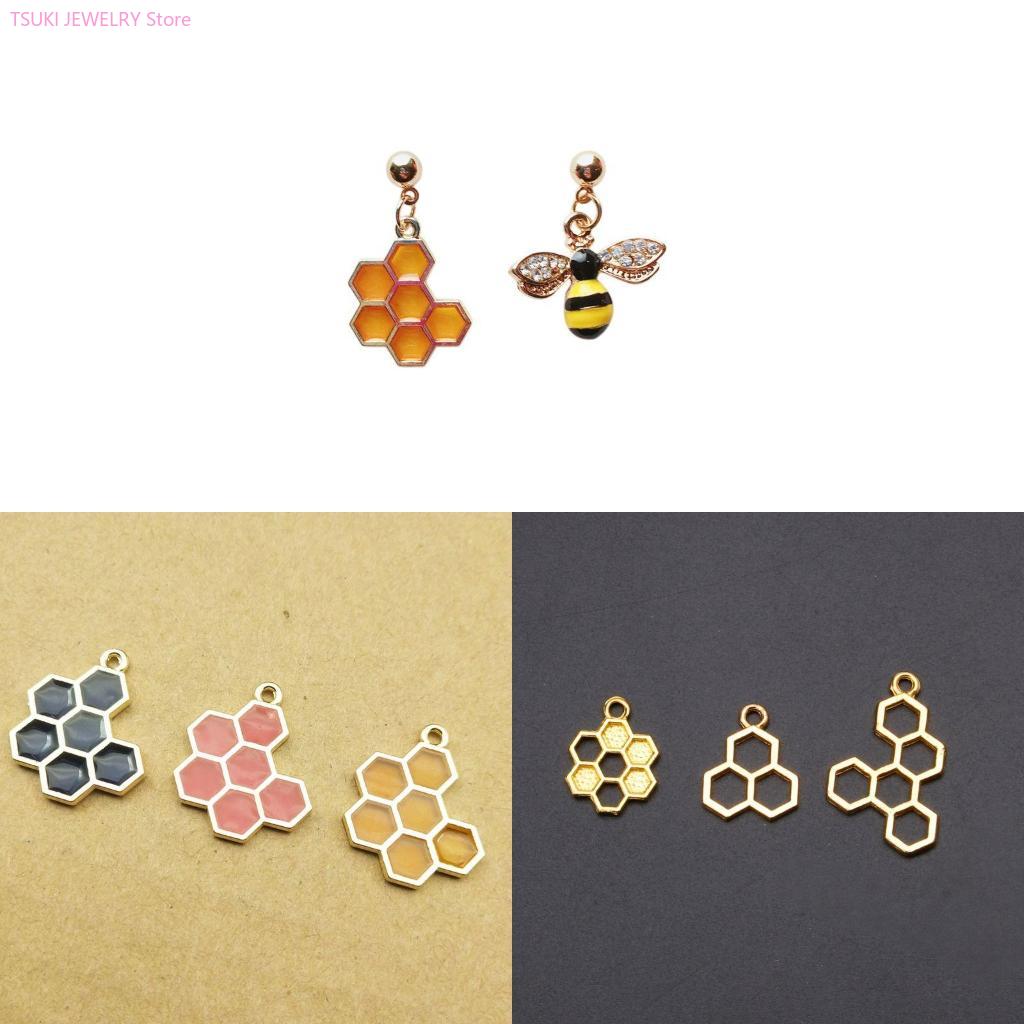 Bezels Set Pendant - 62KE 10x/zestaw złoty wisiorek o strukturze