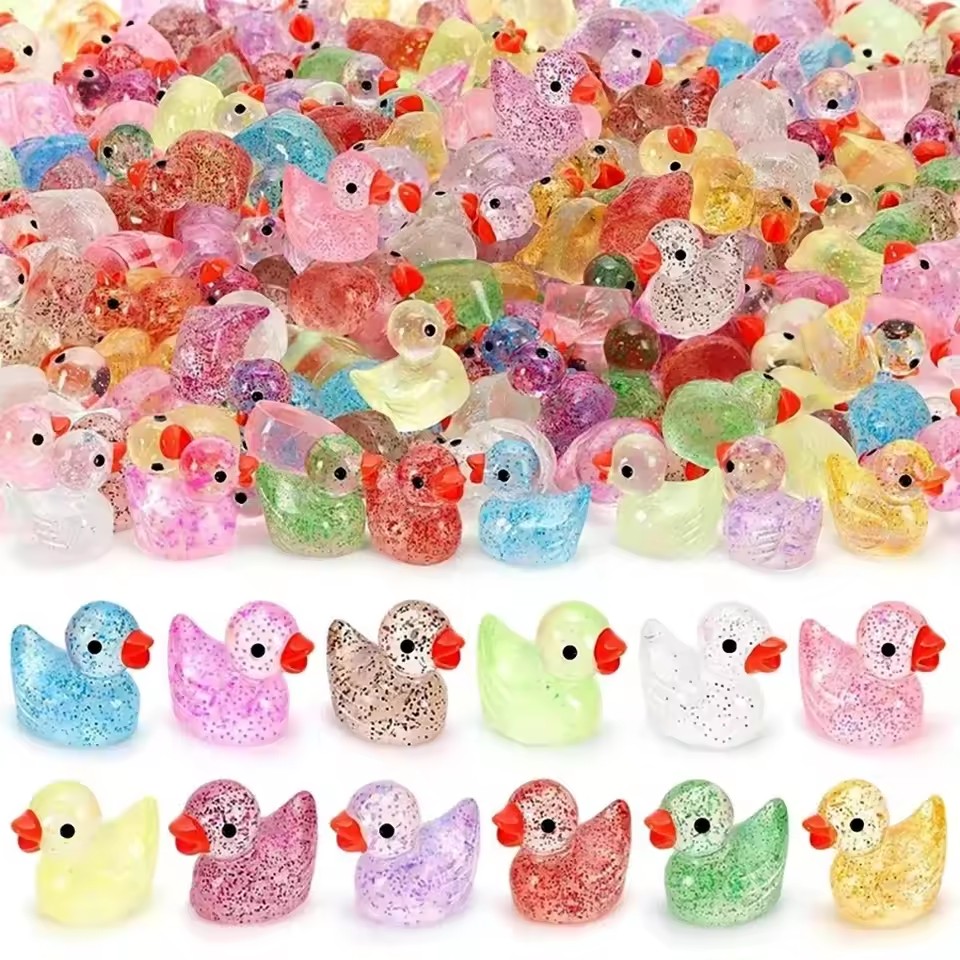 Resin Craft Material - Mikro Krajobraz Urocza Brokatowa Różowa Mała