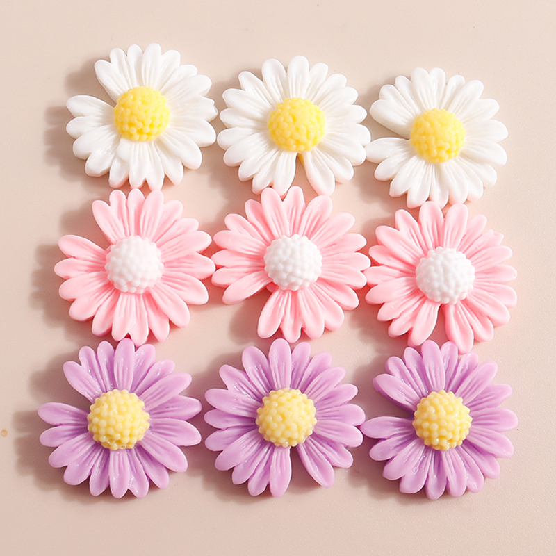 Flower Preservation Resin - 10 sztuk 20*20mm Kawaii Daisy kwiatowe