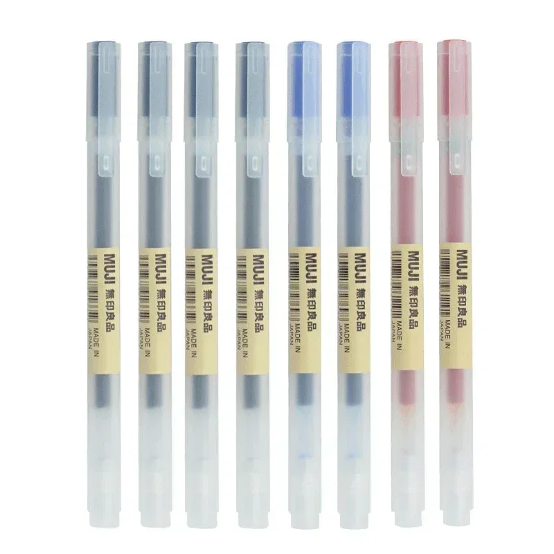 Muji Stationery Gel Pen - 6/8 szt./zestaw Długopis żelowy MUJI Czarny/Czerwony/Niebieski