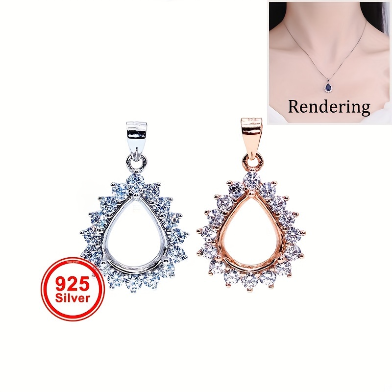 1szt Rose Golden Silvery Tear  – Bezels Set Pendant recenzja i cena